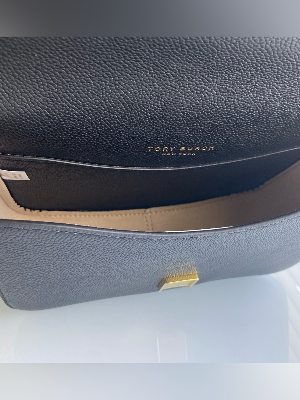 Tory Burch Black Pebbled Leather Crossbody with Gold Hardware - Picture 2 of 8
